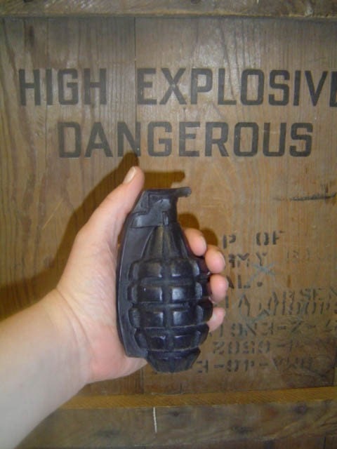 Black hand grenade soap for guys
