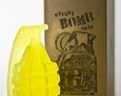 Yellow Hand Grenade Soap, home of the original hand grenade soap