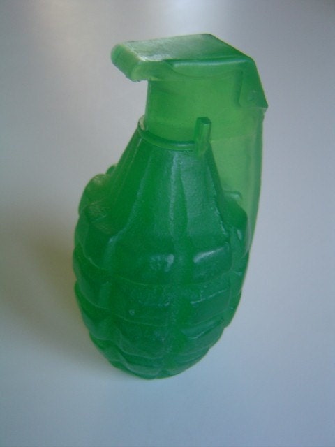 hand grenade soap, american, green
