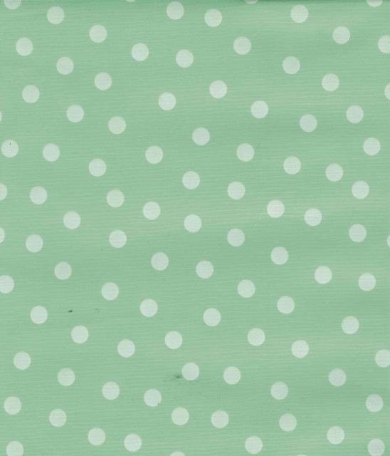 White Polka Dot on Aqua Green Oilcloth from Oilcloth Addict