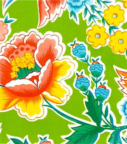 Oilcloth Yardage in Lime Green Zoya - Oilcloth Addict