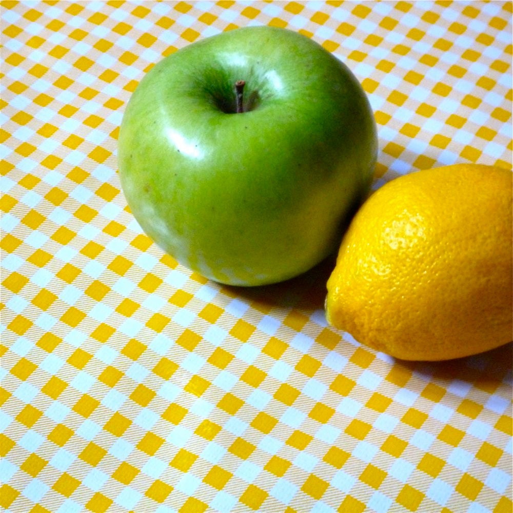 Yellow Gingham Oilcloth Yardage by Oilcloth Addict