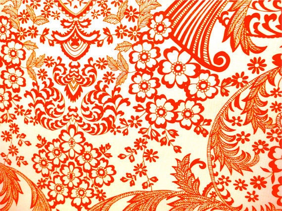 Orange Lace Oilcloth Yardage from Oilcloth Addict