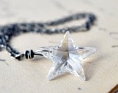 Star Necklace Crystal Night Celestial Galaxy Pendant