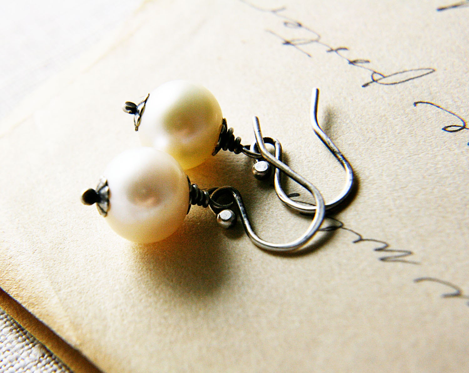 Pearl Earrings Alabaster White Freshwater Pearl June Birthstone Fine Silver under 50 Fashion