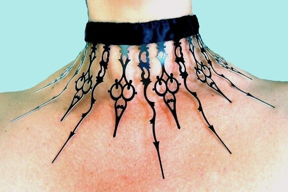Steampunk Choker/ Necklace Goth Noir Made to Order- There is Time Enough