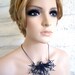 Gothic Necklace with Clock Hands and Crystals- Waltzing Through the Golden Age In Black