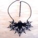 Gothic Necklace with Clock Hands and Crystals- Waltzing Through the Golden Age In Black