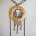 Jules Verne Steampunk Pendant with brass Cogs and Crystals- a tribute to one of my favorite authors