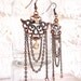 Chandelier Earrings Antiqued copper with crystals asian inspired