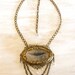 Steampunk airship Pendant Henri Giffard Dirigible image with antique brass chain and Crystals