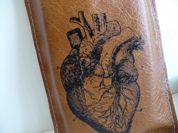 leather i Pod i Phone simple sleeve handprinted case