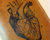 leather wallet billfold men card slots custom for you anatomical heart
