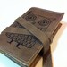 small leather handprinted journal sketchbook custom for you large owl