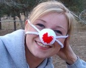 Valentine Heart Nose Warmer, Red and White, Sweetheart, Love, Be Mine, Nose Cozy, Nose Mitten, Crocheted