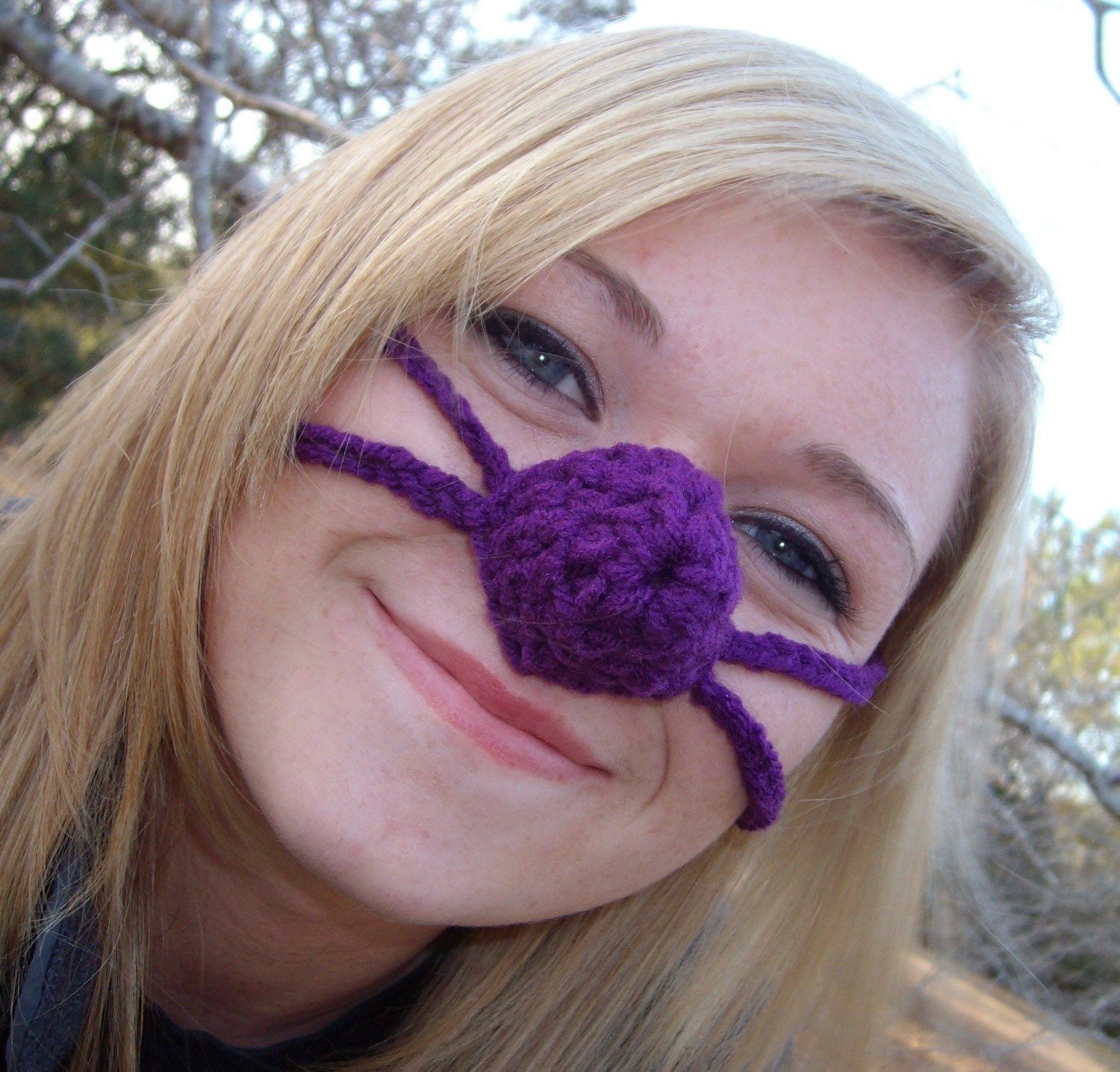 Purple Nose Heater, Nose Warmer, Teen, Tween, Woman, Man, Nose Cozy, Crocheted, Cold Nose, Unisex
