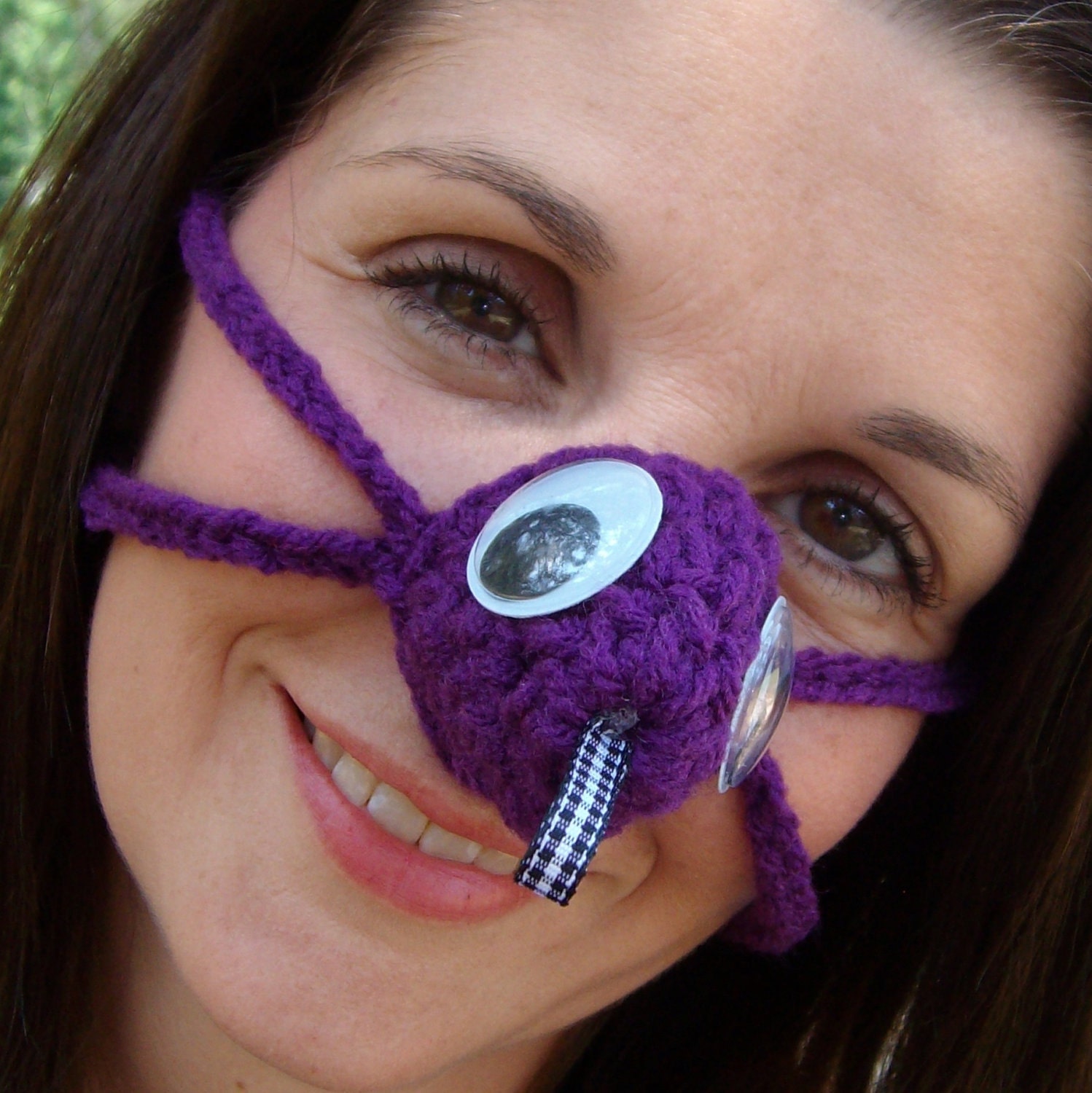 Bugsey Eyes Monster Nose Warmer, Nose Cozy, Crocheted, Tween, Teen, Adult, Unisex, Nose Mitten