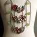 Atlantis Garden - Steampunk Goddess Breastplate Necklace with Enamel Flowers and Watch Gears