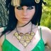 Tribal Pyramid Necklace with Clear Quartz Crystal Points and Brass Coin Discs - Modern Tribal Fusion
