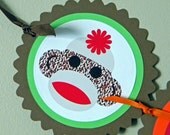 Personalized Banner Sock Monkey - Party Decoration with Name and 3 Colors