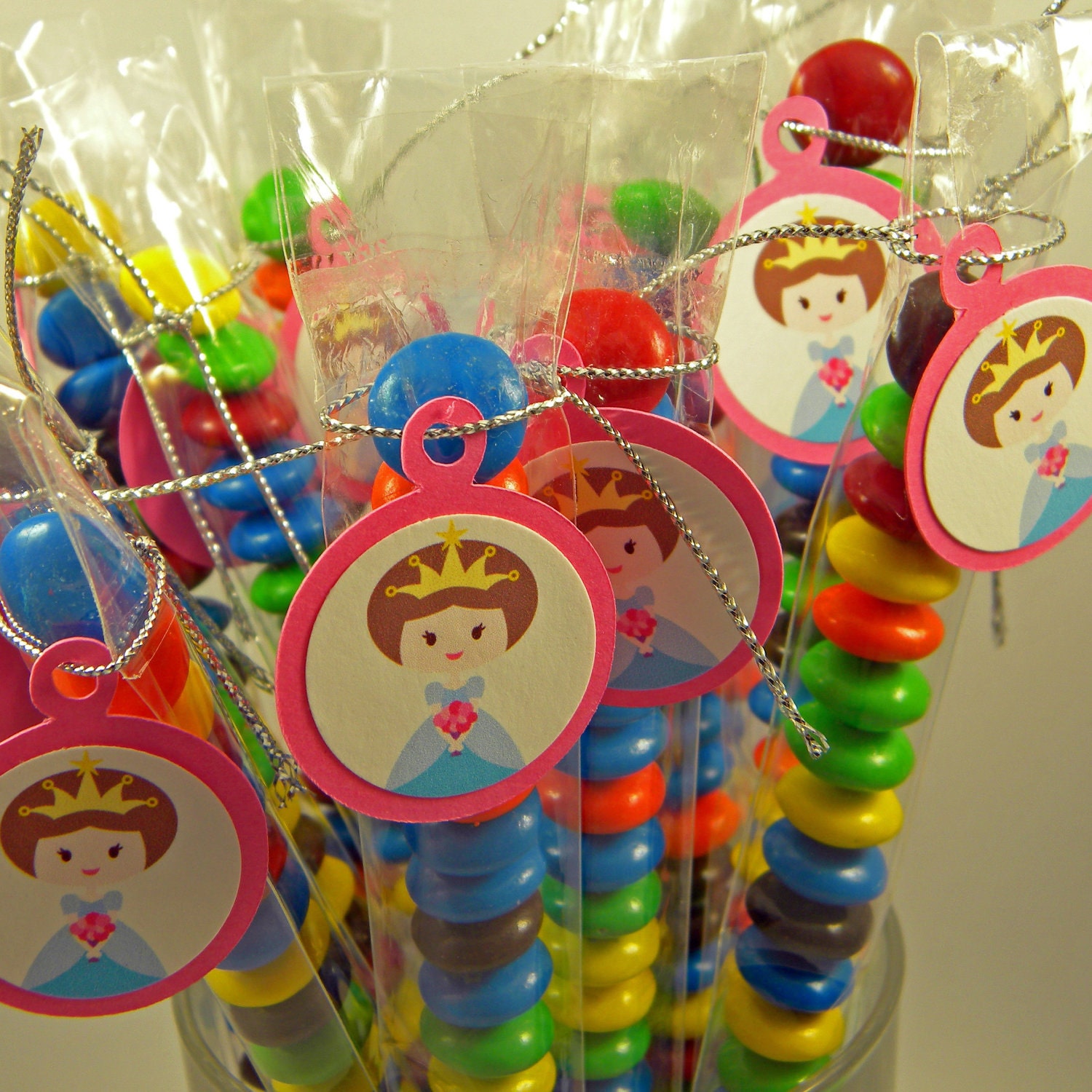 Princess Candy Treat Bag Favors Set of 12 for Birthday and Parties, Brunette Il_570xn