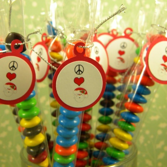 Christmas Candy Treat Bag Favors - Peace Love and Santa Il_570xn