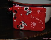 Coin Purse With Key Ring-Valentine's Day Dog