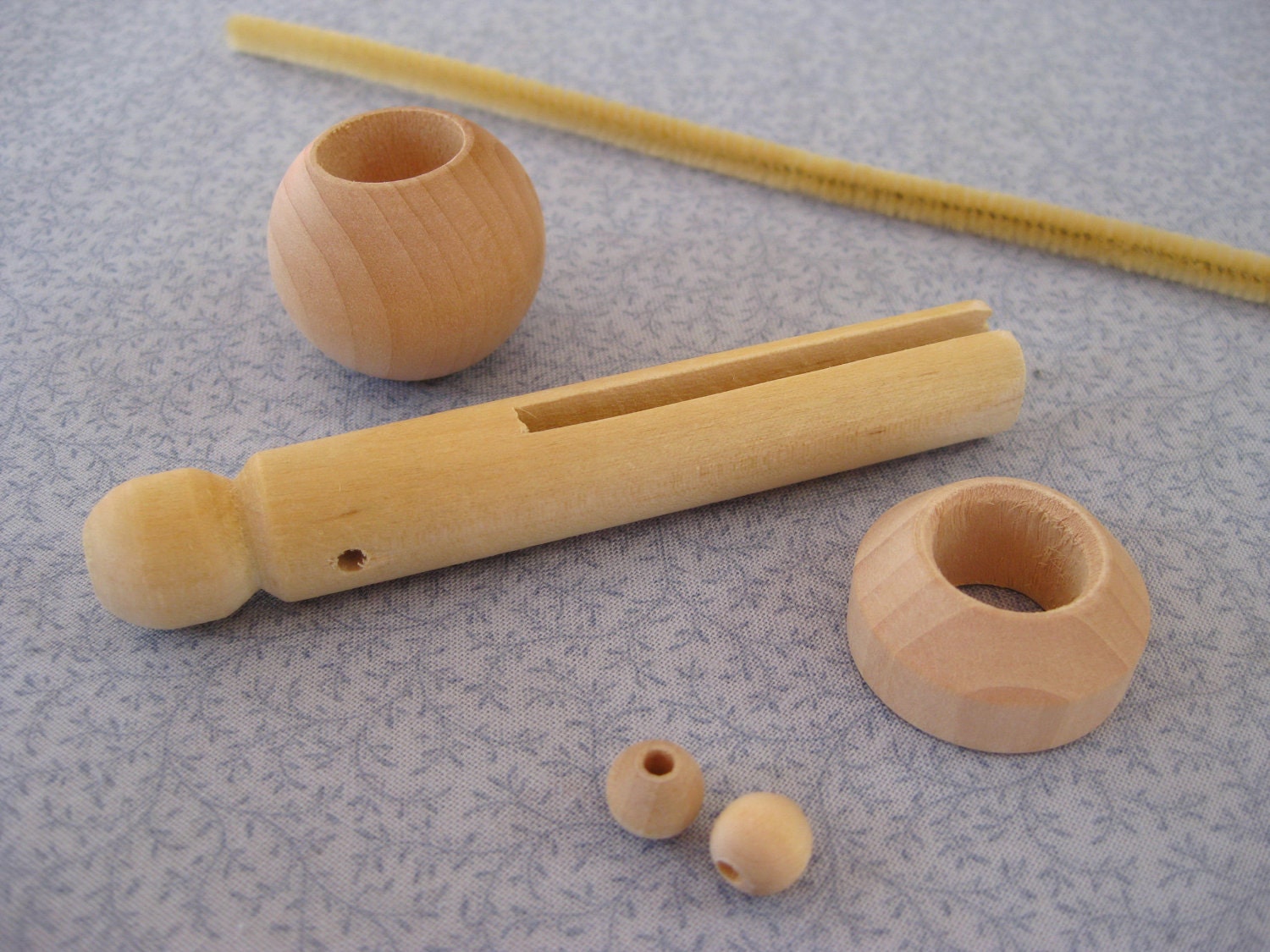 Make Your Own Lily - Unpainted Clothespin Doll Parts - 6 Piece Set