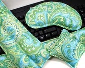 Office Stress Relief Heating Pad Therapy Packs, Home Office Decor Desk Accessories Set for Keyboard Mouse, Mint Green