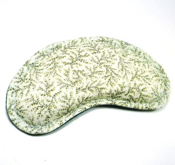 Aromatherapy Eye Pillow, Rice Flax, Microwave, Lavender Herbal Blend green, cream