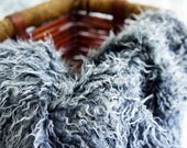 Mongolian Frosted Faux Fur Nest Photography Prop in Beautiful Gray Color perfect for Newborn Baby Toddler Pictures, Size 30 x 20