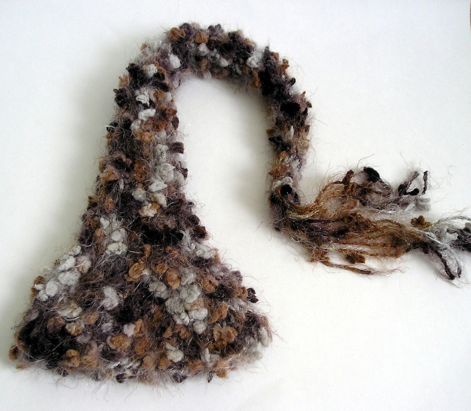 Pixie Gnome Newborn Baby Hat in Brown, Oatmeal and Beige