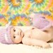 Crochet Baby Hat and Baby Leg Warmers Set, Newborn Photo Prop in Lavender Purple, Fuzzy and Chunky