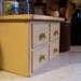 Primitive 4 Drawer Toaster Cover Apothecary Style Kitchen Storage for 4 Slice Square Toaster / Farmhouse Tan / Color Choice