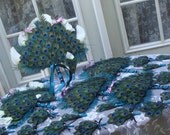 Custom Exquisite Peacock Bridal Bouquet  PACKAGE in your choice of colors