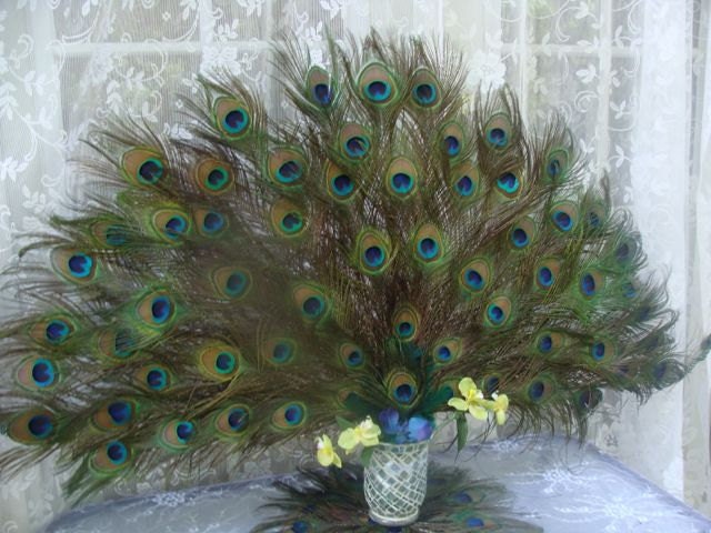 50% FINAL PAYMENT Custom Peacock Spray Centerpiece for lburrows3 06-08-2012