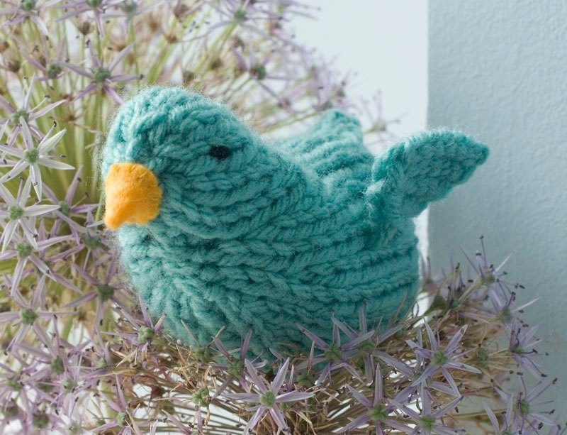 Two Knit Bird Toys, Choose Colors, Nursery Decor, Stuffed Toy, Waldorf Toy