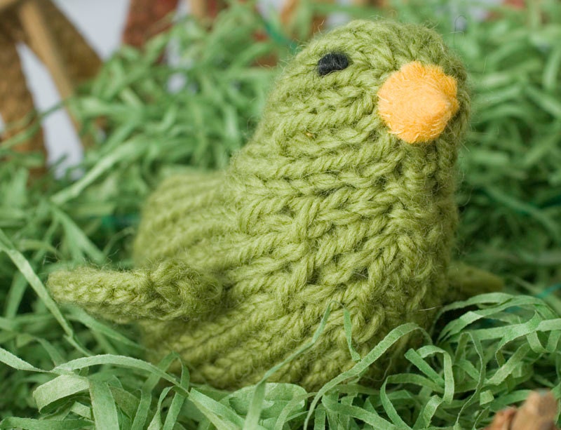 Two Knit Bird Toys, Choose Colors, Nursery Decor, Stuffed Toy, Waldorf Toy
