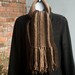 Mens Scarf, Brown Stripes, Hand Knit Scarf., Unisex Scarf