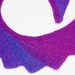 Hand Knit Scarf, Purple Scarf, Zig Zag Spiral Scarf, Modern Geometric Triangle Scarf, Winter Accessory for Women