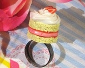 Kawaii Cake Ring - Whipped Cream and Strawberry Jelly Filled