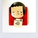 The Photographer Girl - Hand painted wooden Magnet or Brooch red