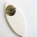 Multicolor hand painted feather brooch - yellow , orange and blue geometric pattern air-dried clay