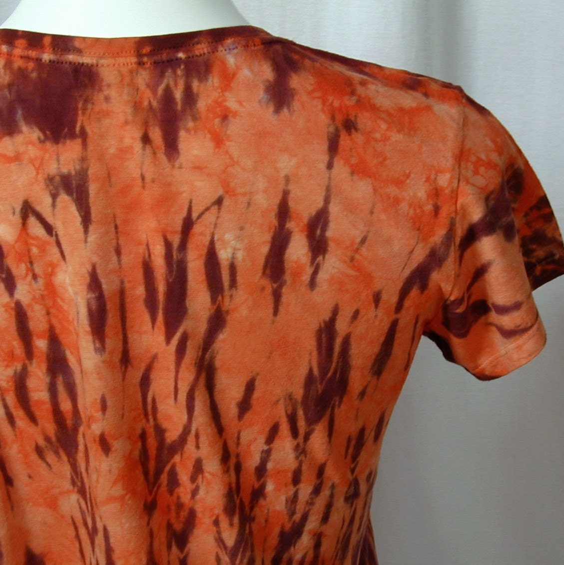 Terra Cotta Tiger Arashi Shibori Bamboo Top (medium)