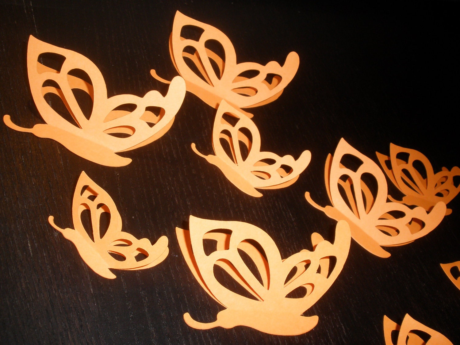 20 Beautiful  Pastel Orange Double Wing Butterflies ,3D, Art, Paper, Wall Decor,Girl Room, Nursery, Wedding, Baby Shower, Free Shipping