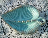 Vintage Mid Century Modern California Pottery Leaf Ashtray Eames Era Mad Men