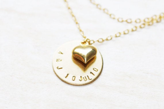 Audrey. Custom personalized gold filled sterling silver disk tag monogram calligraphy initial perfect gift mom sister bridesmaid