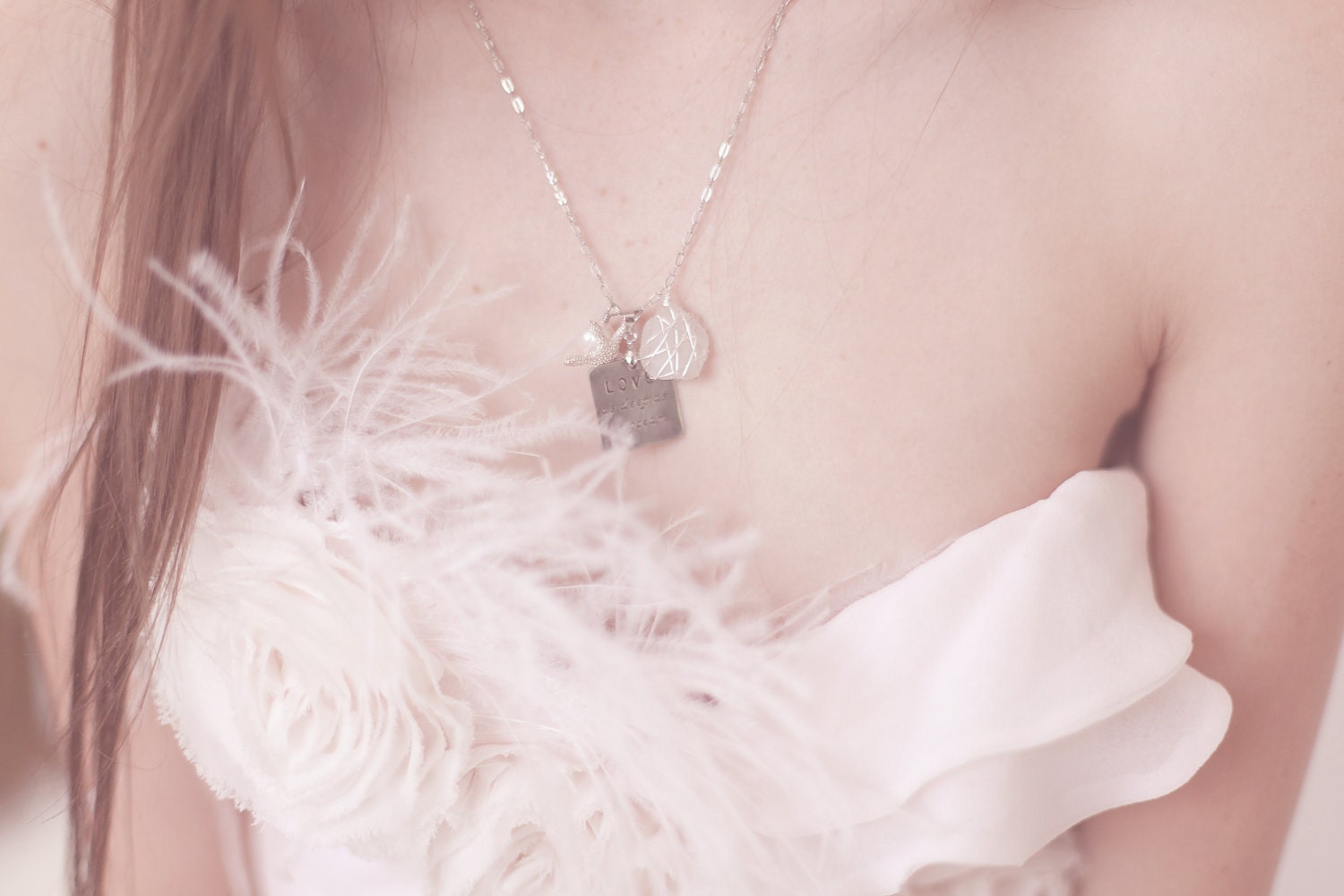 Love as deep as Ocean. starfish, coral, shell, sea glass, pearl, crystal necklace