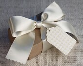 letterpress gift tags: creamy heart pattern (set of four)