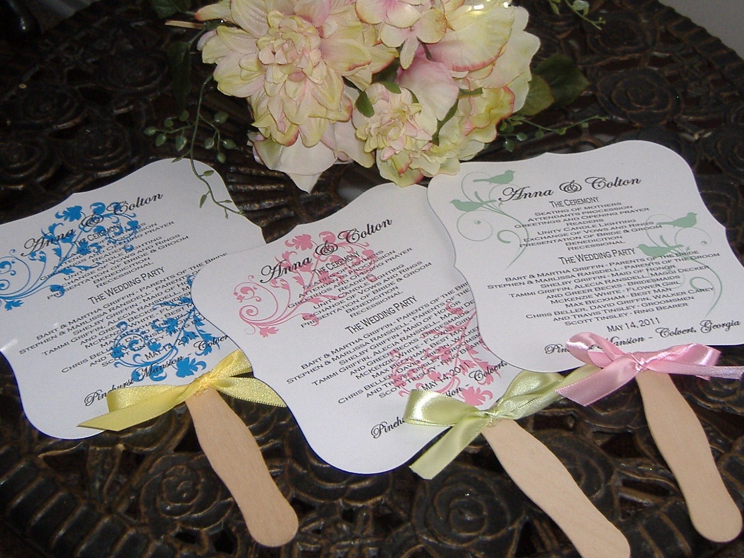 Wedding Fans with Program - set of 25